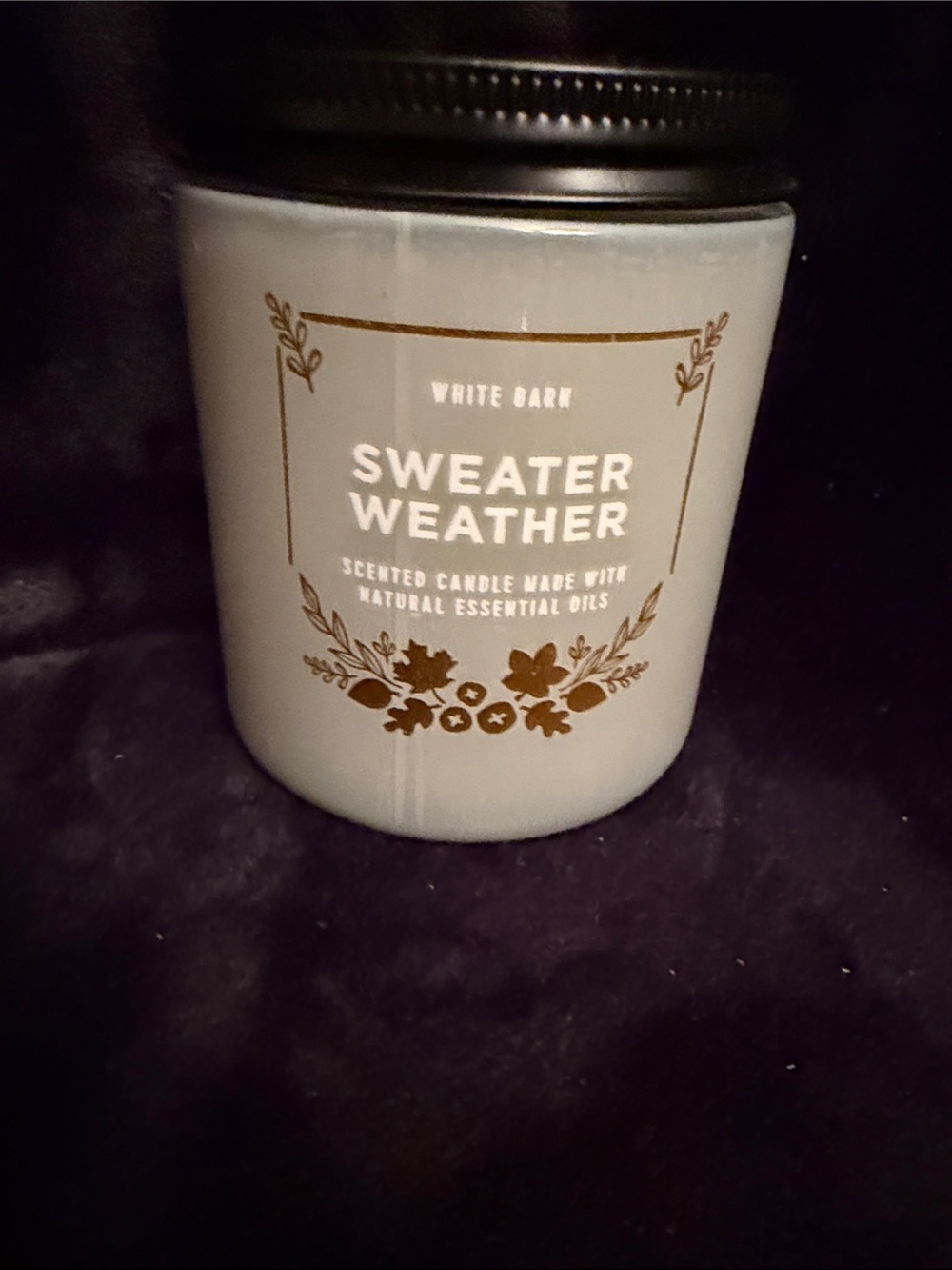 White Barn Sweater Weather Scented Candle - Light Blue Jar